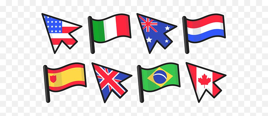 Country Flags Cursor Collection - Custom Cursor Flag Cursor Emoji,Flag Png