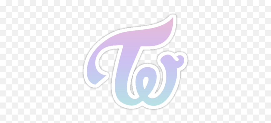 Kpop Logos Logo Sticker Pop Stickers - Twice Logo Blue Png Emoji,Twice Logo