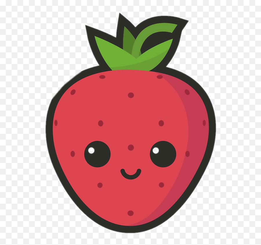 Cute Strawberry Transparent Background - Transparent Cute Strawberry Cartoon Emoji,Strawberry Transparent Background