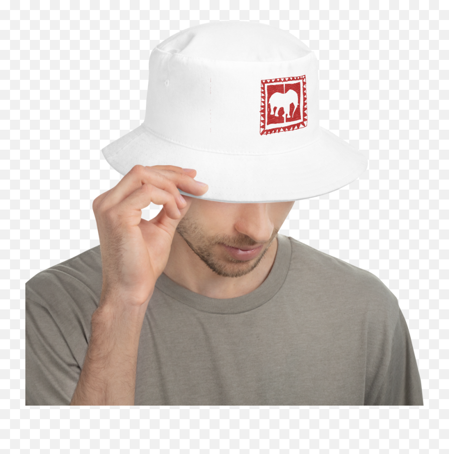 Simple Logo White Bucket Hat - Hat Emoji,Simple Logo