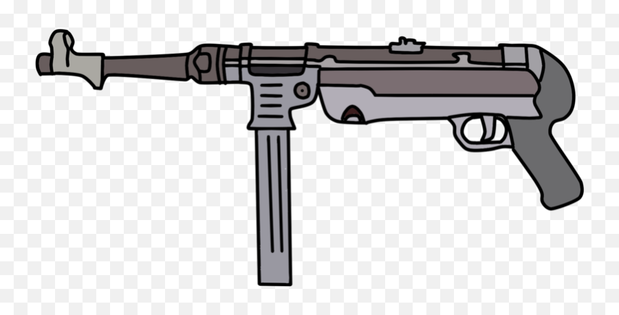 Download Drawn Rifle Submachine Gun - Machine Gun Cartoon Png Emoji,Cartoon Gun Png