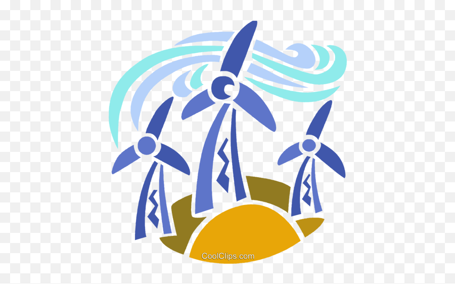 Wind Energy Royalty Free Vector Clip Art Illustration Emoji,Wind Turbine Clipart