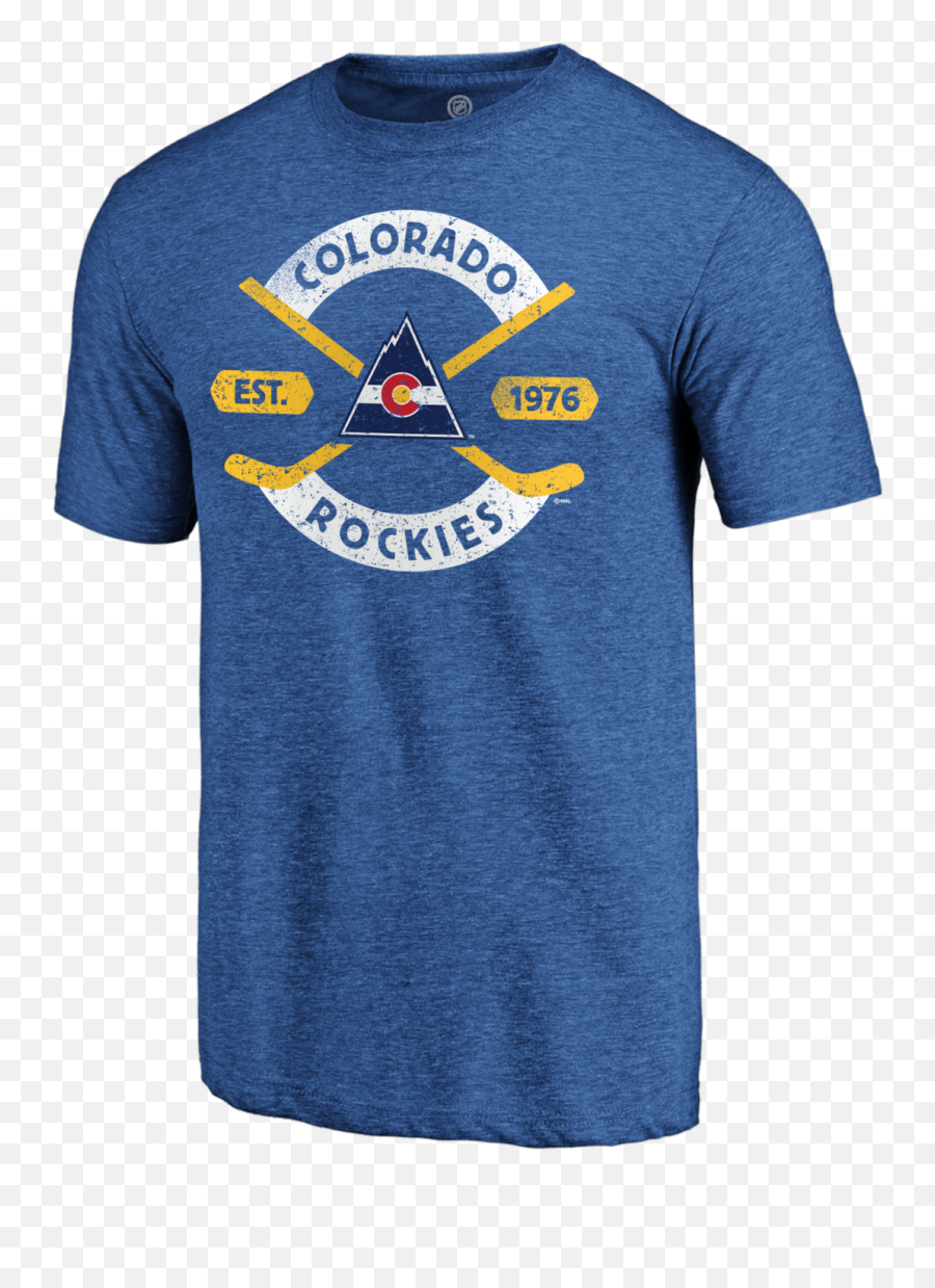 Colorado Rockies Classic Nhl Crease Tee - Short Sleeve Emoji,Colorado Rockies Logo