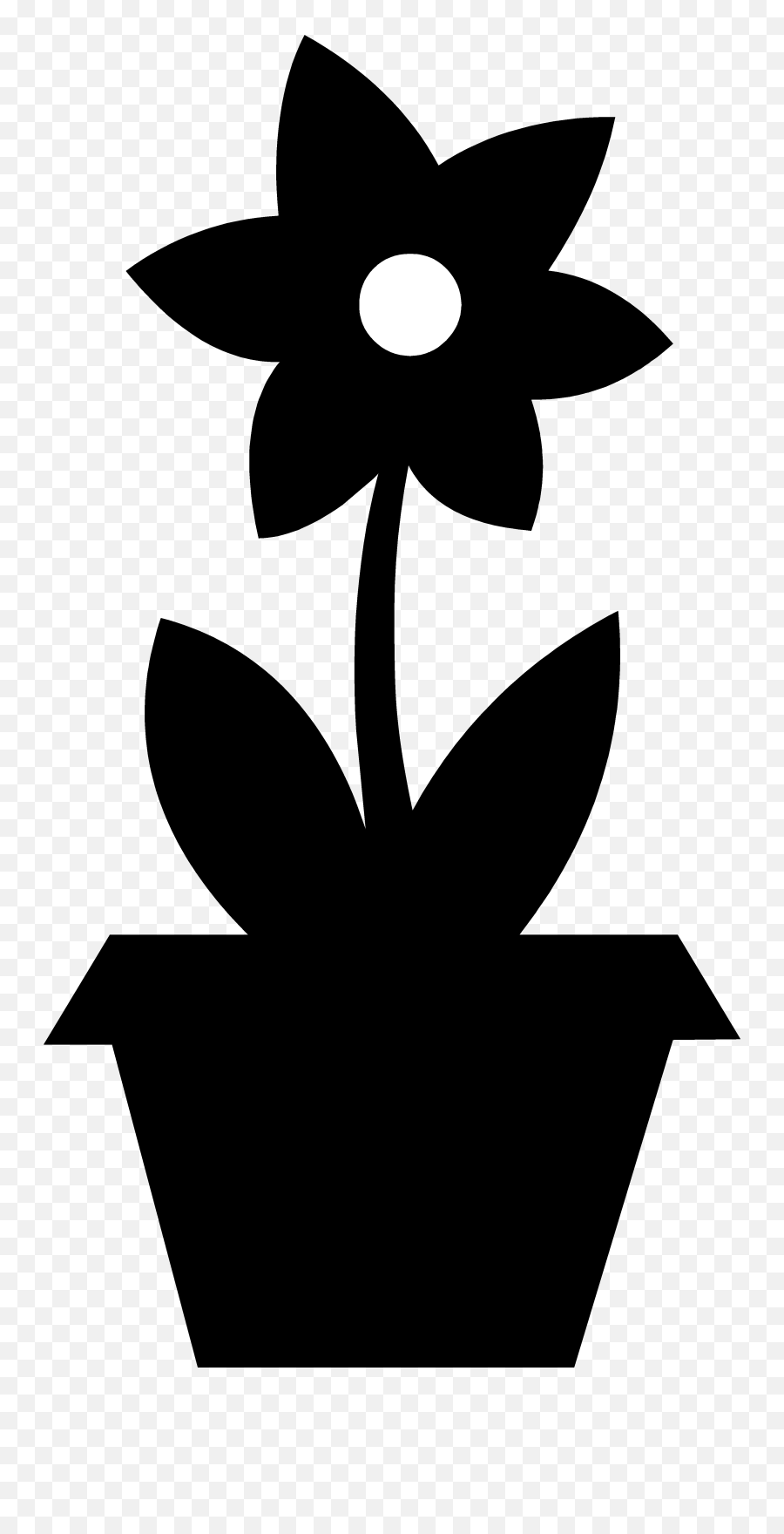Library Of Flower Pot Vector Library Library Black And White - Simple Flower Pot Silhouette Emoji,Pot Clipart
