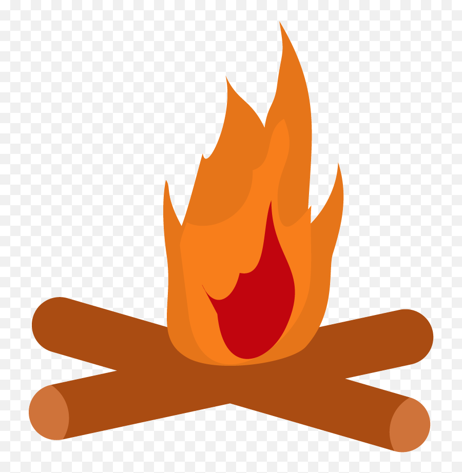 Campfire Png - Fire Torch Firewood Fire Flat Png Fuego De Leña Dibujo Png Emoji,Campfire Png