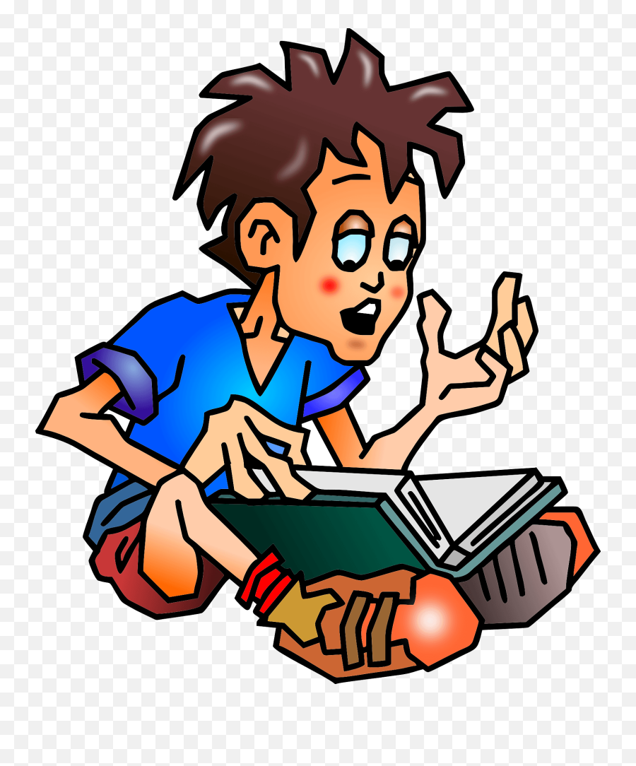 Boy Reading A Book Clipart - Education Clip Art Emoji,Book Clipart