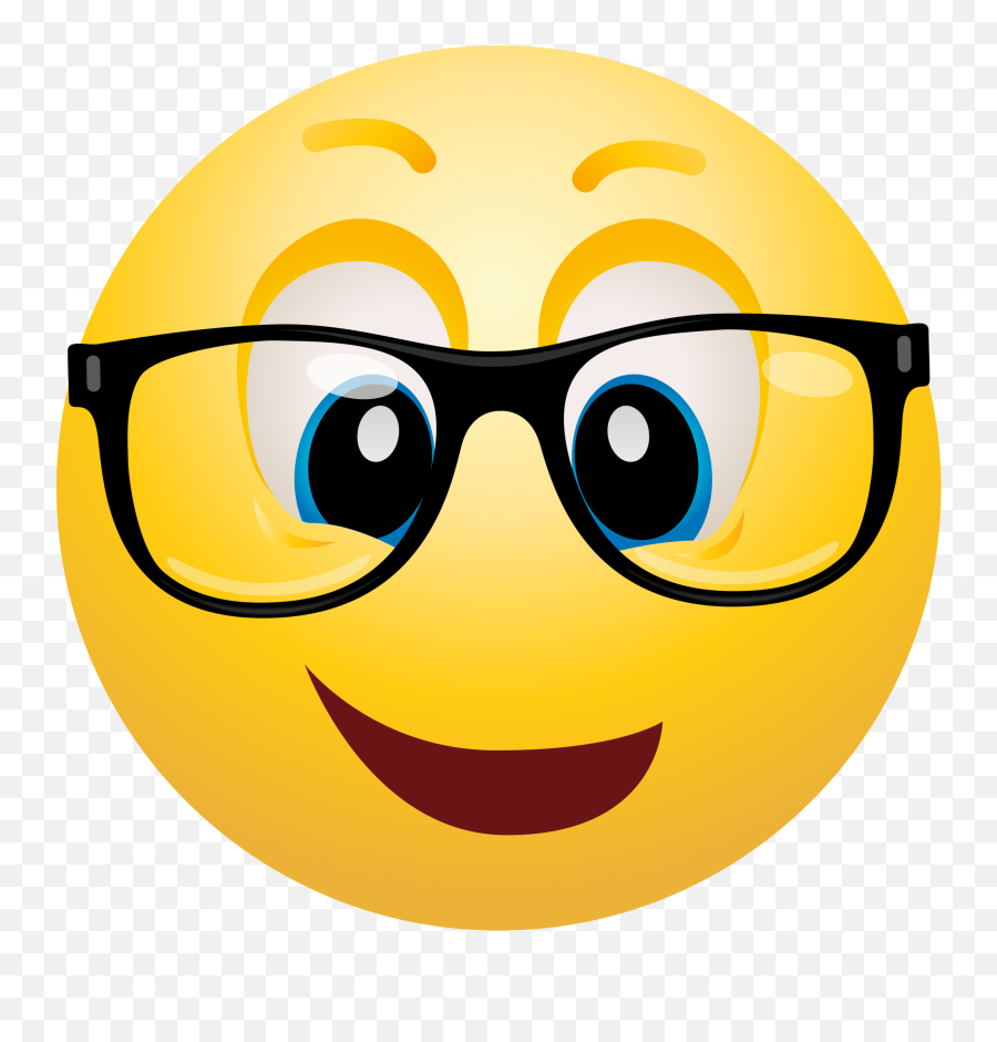 Geek Emoticon Emoji Clipart Info - Emoji Clipart Smiley Face,Emoji Clipart