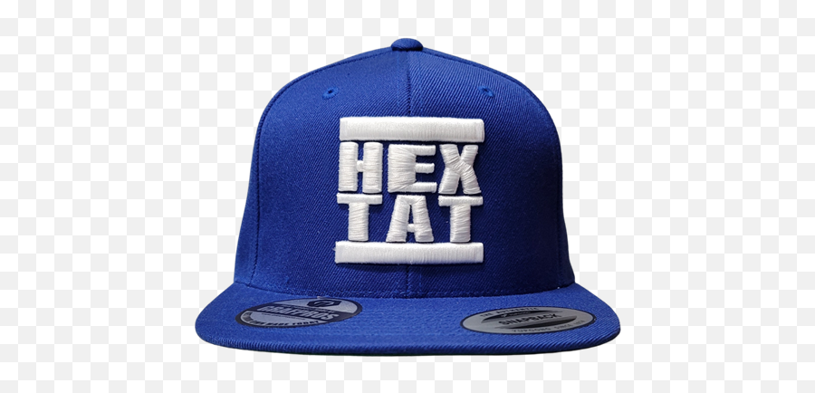 Blue Snapback Hat White Hip Hop Hextat Logo - For Baseball Emoji,Hip Hop Logo