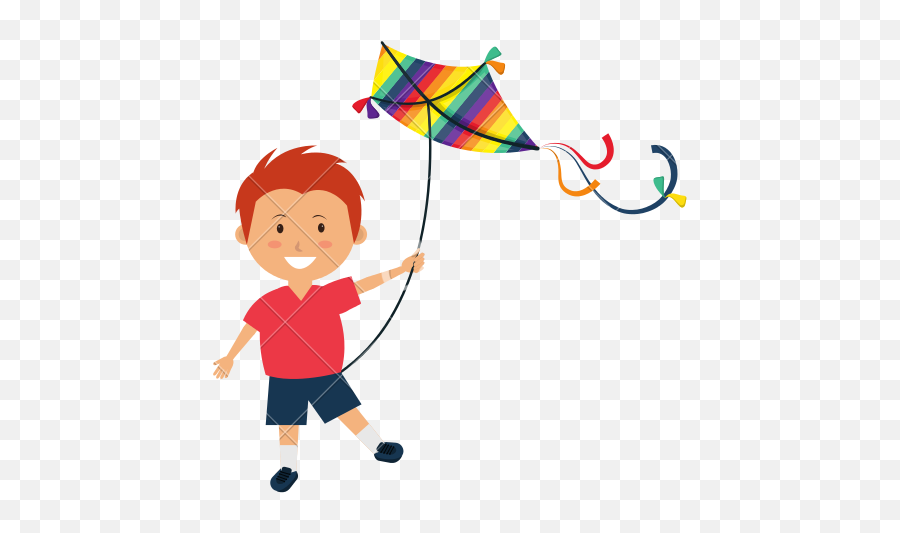 Download Red Kite Clipart Colorful Kite - Boy With A Kite Png Emoji,Kite Clipart
