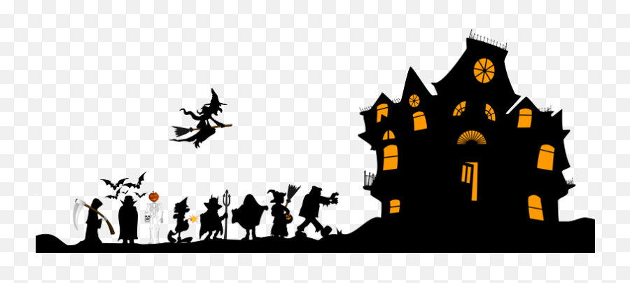 Halloween - U2039 Halloween Borders Haunted House 805x323 Emoji,Halloween Borders Clipart
