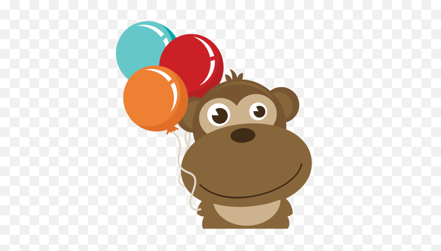 Monkey Holding Balloons Svg File For Scrapbooking Free Svg Emoji,Free Monkey Clipart