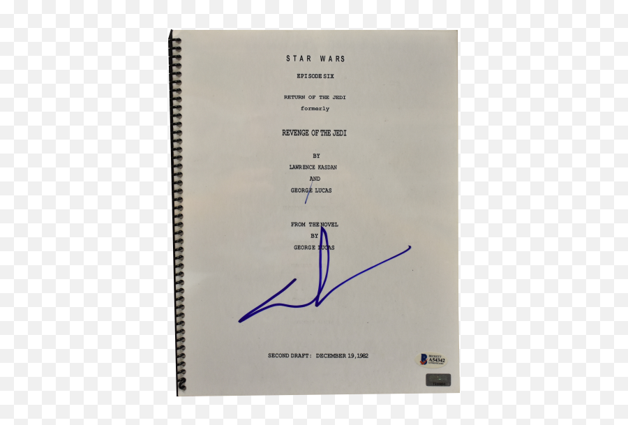 George Lucas Signed Signed Star Wars Return Of The Jedi Script Beckett Loa C Collectible Memorabilia Emoji,Star Wars Return Of The Jedi Logo
