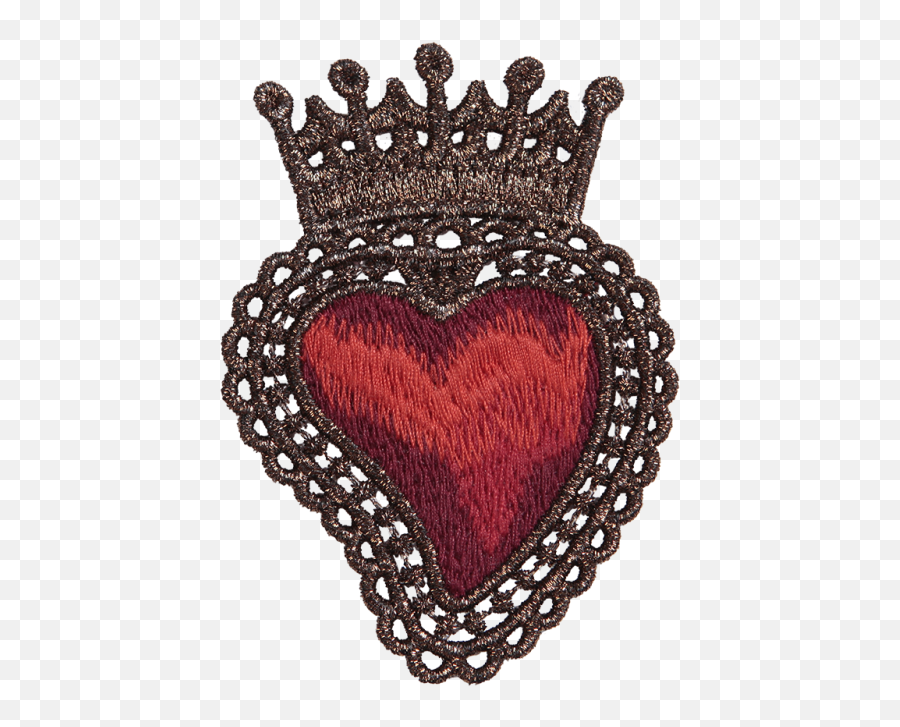Fancy Heart Png - Metallic Thread Red Heart With Crown Fancy Girly Emoji,Red Heart Png