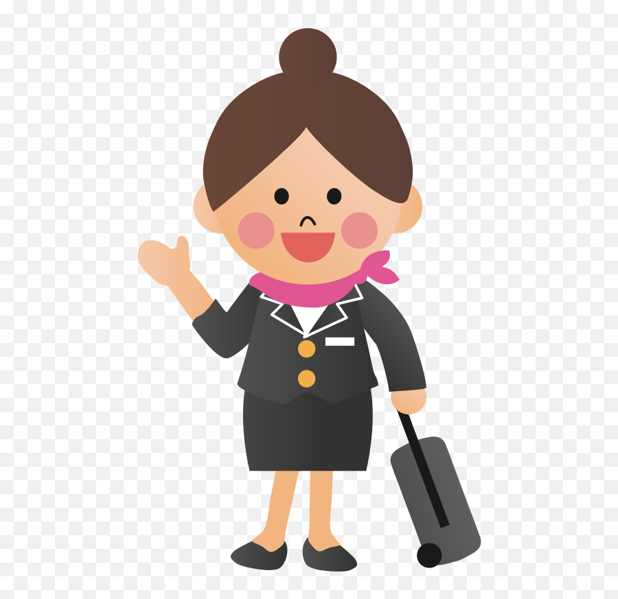 Openclipart - Clipping Culture Cartoon Flight Attendant Clipart Emoji,Luggage Clipart