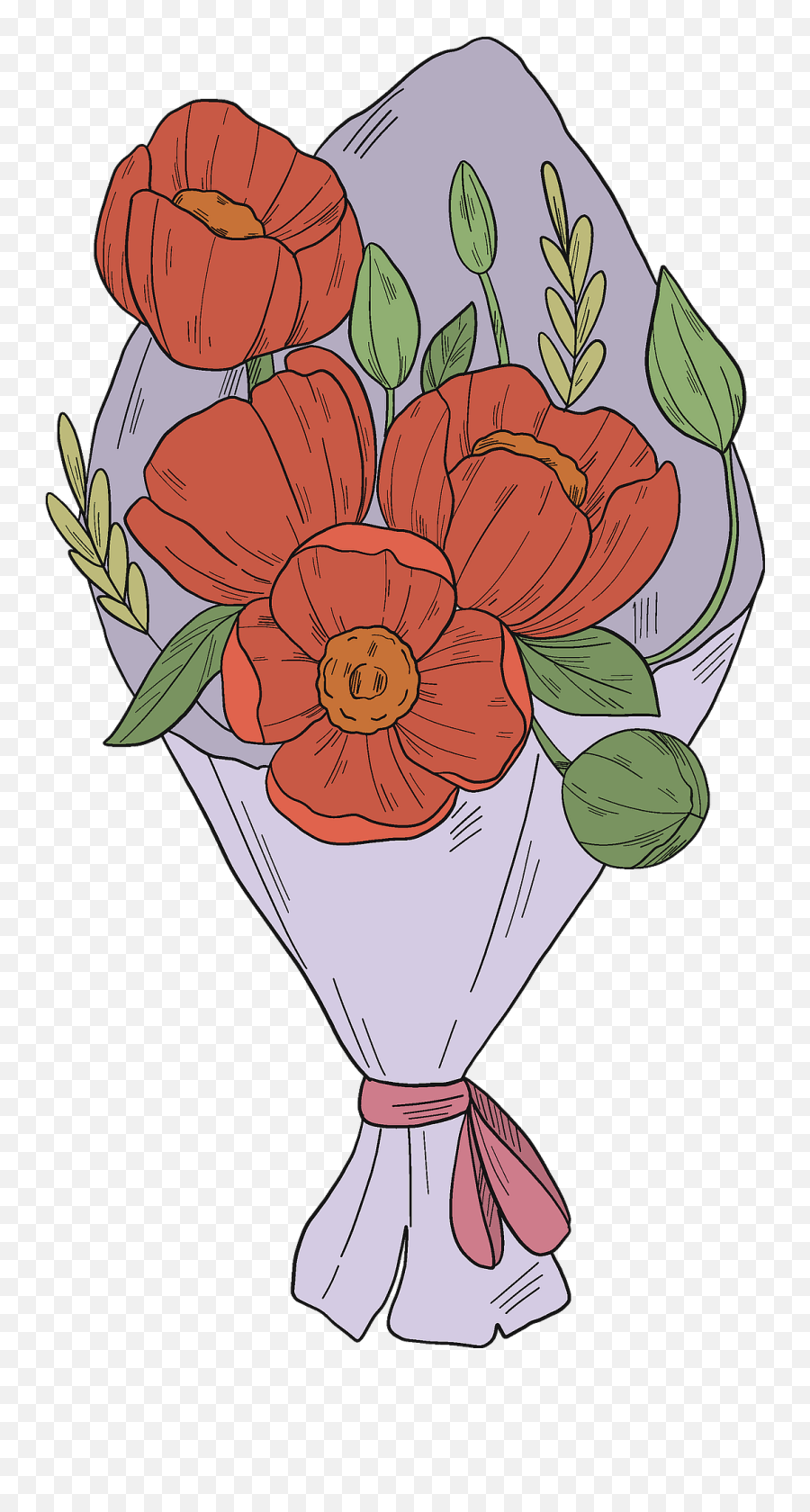 Flower Bouquet Clipart - Floral Emoji,Flower Bouquet Clipart