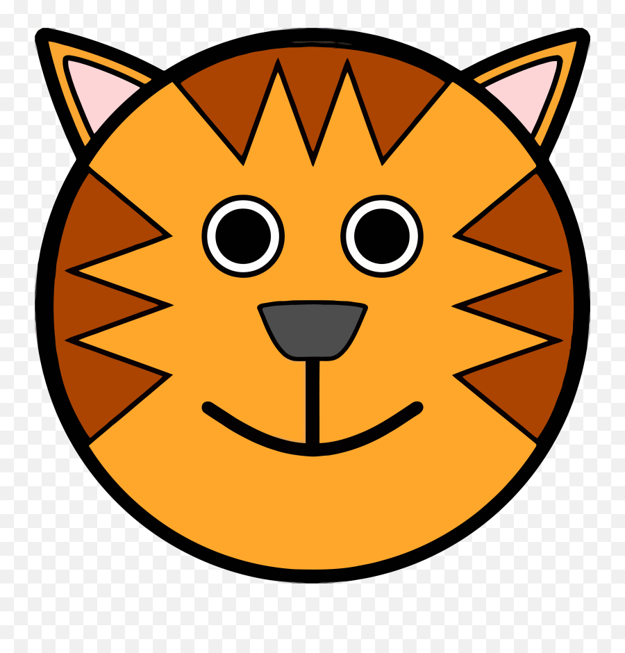 Download Circle Tigger Cat Face Clipart Png Image Download - Face Of Animal Cartoon Emoji,Cat Face Png