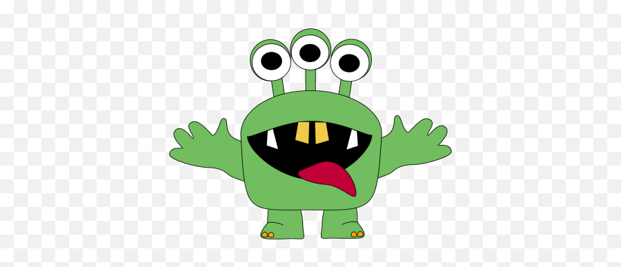 Three Eyed Monster Clip Art - Green Monster Clipart Emoji,Monster Clipart