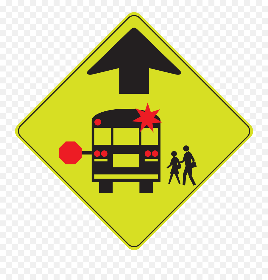 Library Of School Bus Stop Sign Vector - School Bus Stop Ahead Sign Emoji,Stop Sign Clipart