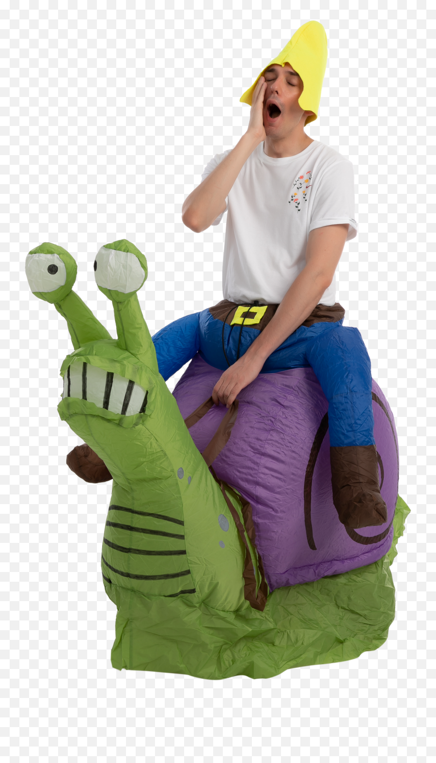Gnome Ride - On Snail Inflatable Costume Emoji,Gnome Child Transparent