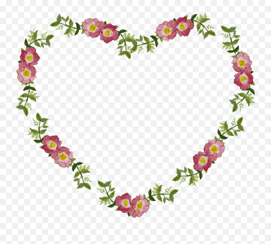 Floral Flower Frame Heart Png Picpng Emoji,Flower Frame Transparent