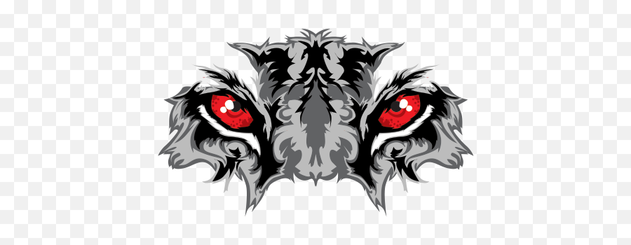 Printed Vinyl Black Tiger With Red Eyes - Tiger Eyes Logo Idaho Falls High School Emoji,Red Eyes Png