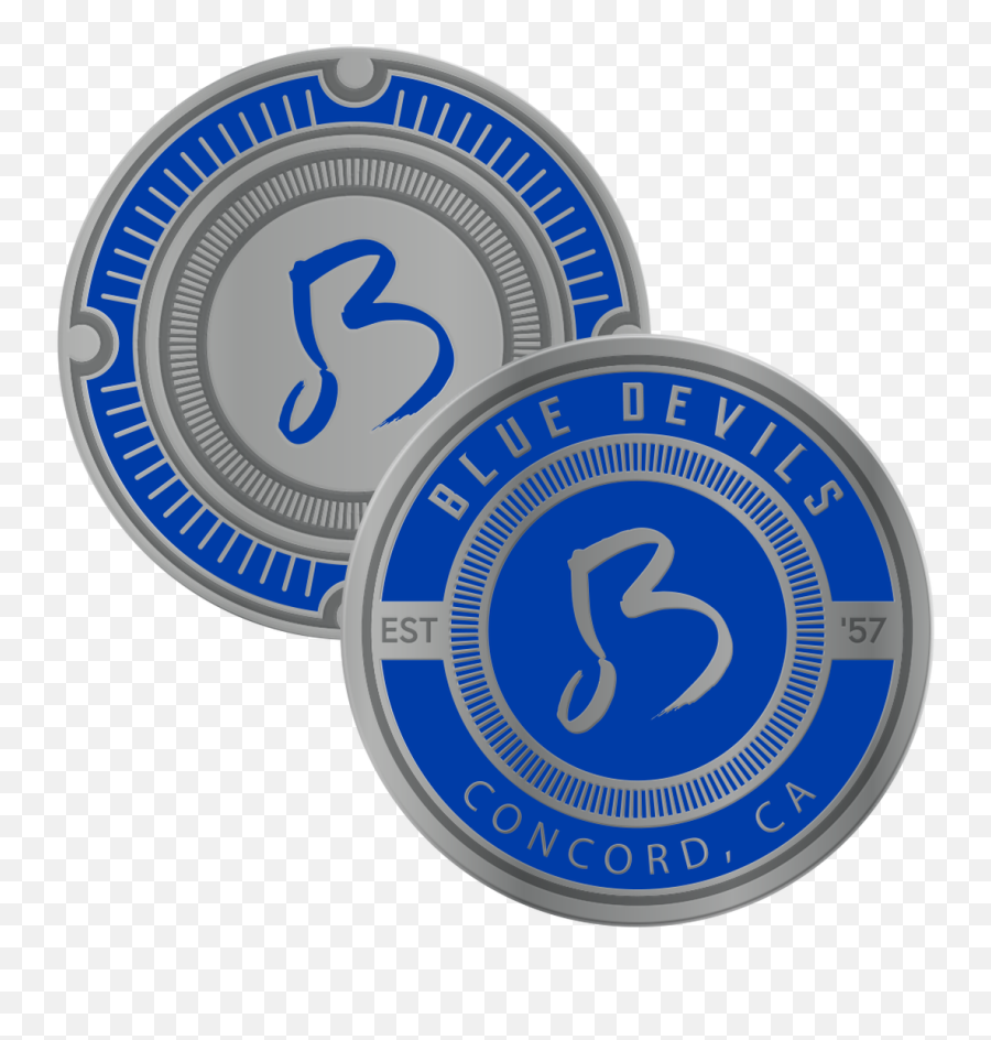 Blue Devils Challenge Coin - Blue Devils Emoji,Blue Devils Logo