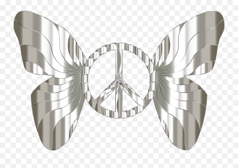 Clipart - Groovy Peace Sign Butterfly 13 148907 Png Butterfly Emoji,Reflection Clipart