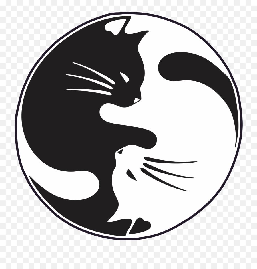 Yin Yang Cats - Yin Yang Cat Emoji,Yin And Yang Png
