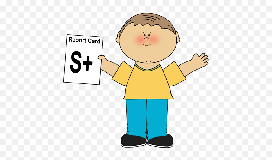 Report Card Clipart - Kid With Card Clipart Emoji,Report Card Clipart