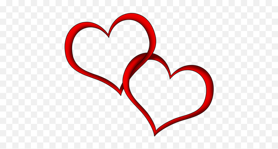Heart Outline Couple Red Transparent - Transparent Background Love Heart Clipart Emoji,Heart Outline Transparent Background