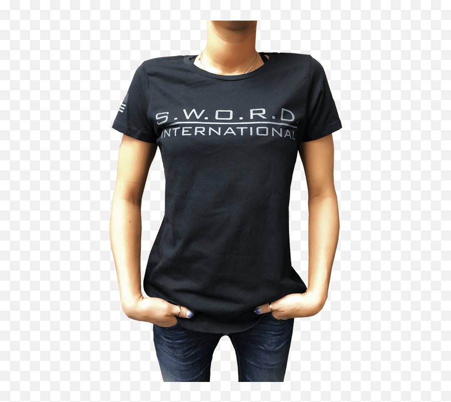 Sword Logo T - Shirt Womens Sword International Short Sleeve Emoji,Sword Logo
