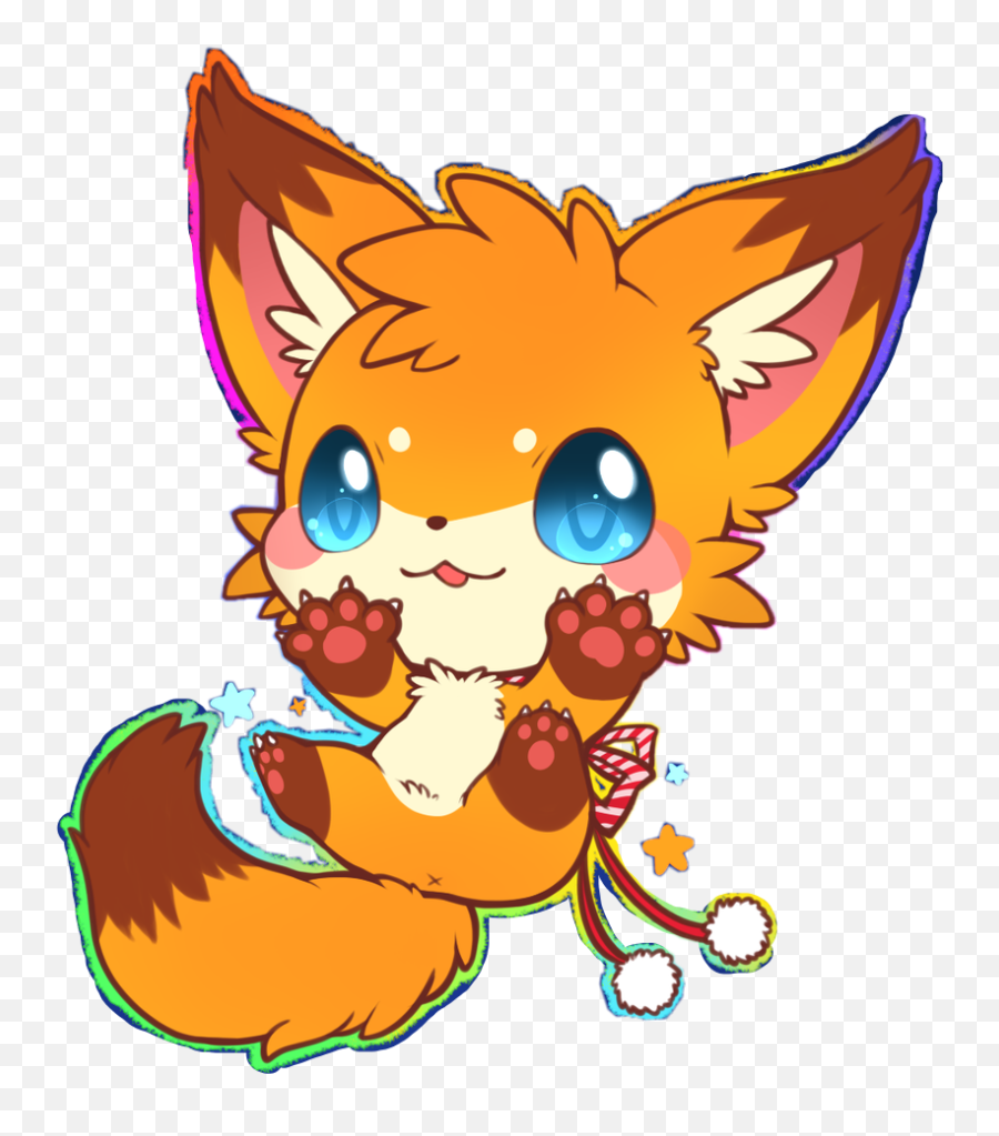 Fox Clipart Kawaii Fox Kawaii Transparent Free For - Kawaii Kawaii Cute Fox Emoji,Kawaii Clipart