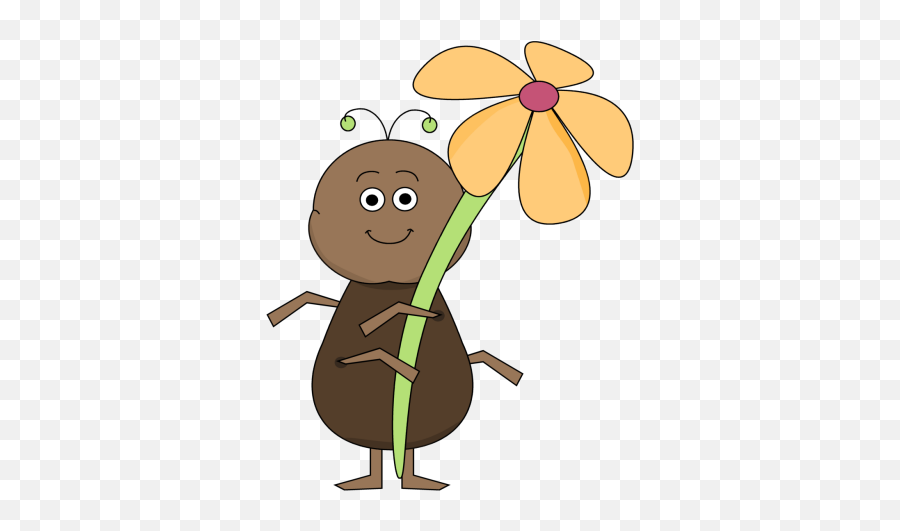 Ant With A Flower Clip Art - Ant With Flower Clipart Emoji,Ant Clipart