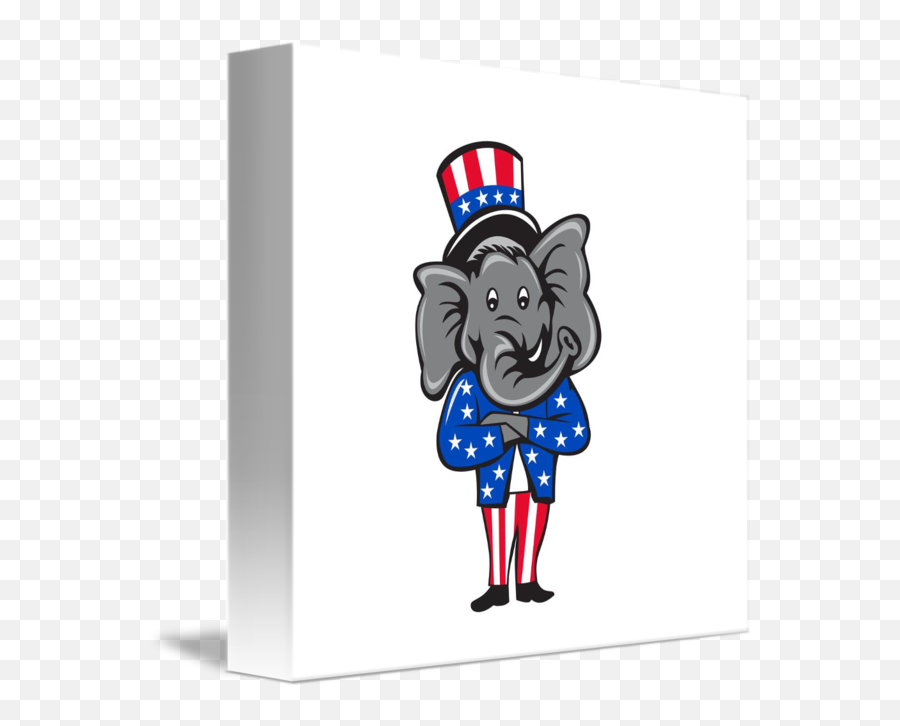 Republican Elephant Mascot Arms Crossed Standing C By Emoji,Republican Elephant Png