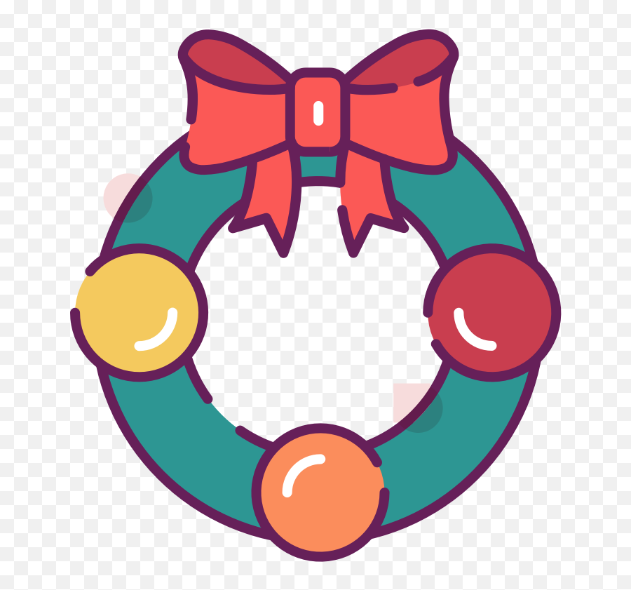 Decorated Christmas Wreath Clip Art Free U2013 Christmas Hq - Dot Emoji,Christmas Wreath Png