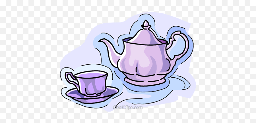 Tea Cup And Saucer Clipart Png Image - Teapot Cup And Saucer Clipart Emoji,Teapot Clipart