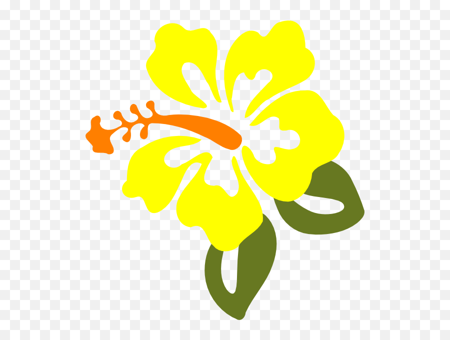 Library Of Hibiscus Flower Images - Yellow Hibiscus Clip Art Emoji,Hawaiian Flower Clipart