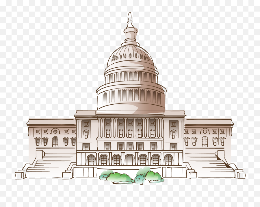 White House Cartoon Mural - Transparent Capitol Building Clipart Emoji,White House Png