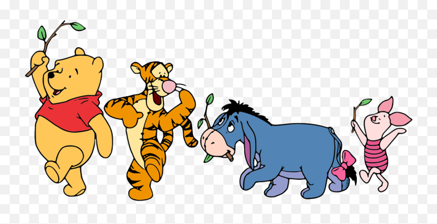 Pooh Piglet Tigger Eeyore Posing - Cartoon Transparent Eeyore Tigger Winnie The Pooh Emoji,Classic Winnie The Pooh Clipart