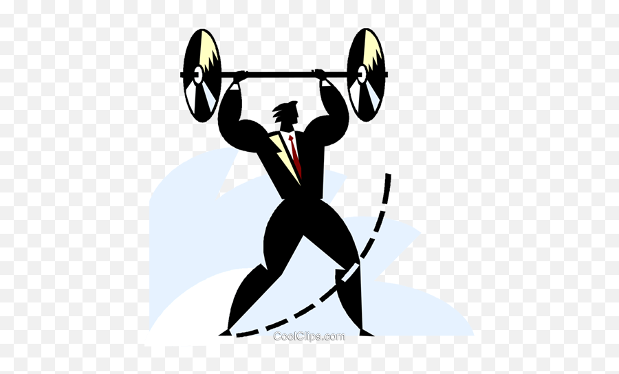 Businessman Lifting Weights Royalty Free Vector Clip Art - Weights Emoji,Lifting Weights Clipart