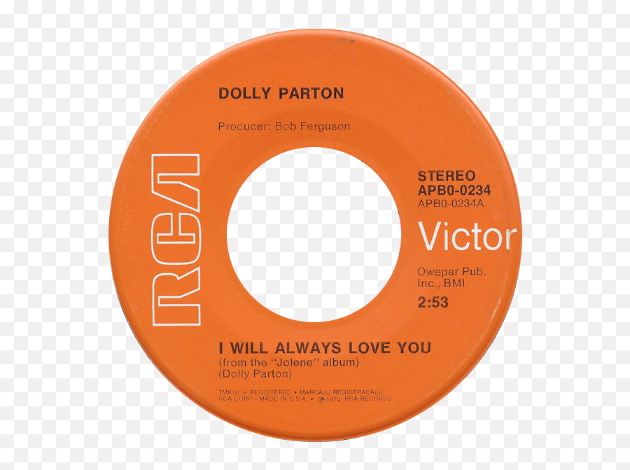 Filei Will Always Love You By Dolly Parton 1974 Us Single Emoji,Made In The Usa Png