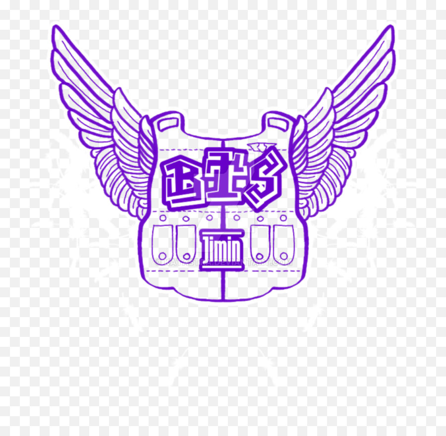 Bts Logo With Wings Full Size Png Download Seekpng Emoji,Bts Logo Transparent
