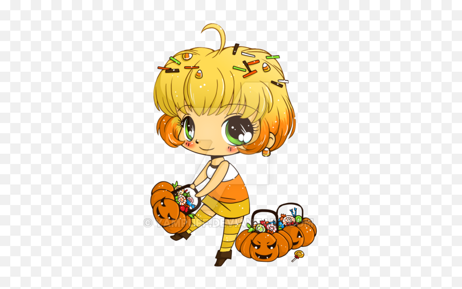 Candy Corn Minichibi Commish By Yampuff - Chibi Candy Girls Emoji,Yam Clipart