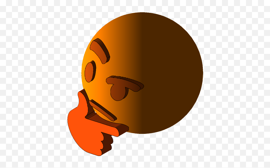 Thinking Emoji 3d Cad Model Library Grabcad - Happy,Thinking Emoji Png