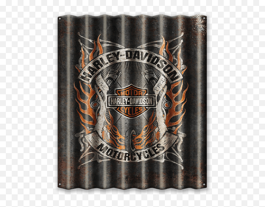 Harley - Davidson Flames Corrugated Metal Sign Metal Art Emoji,Metal Logo Signs