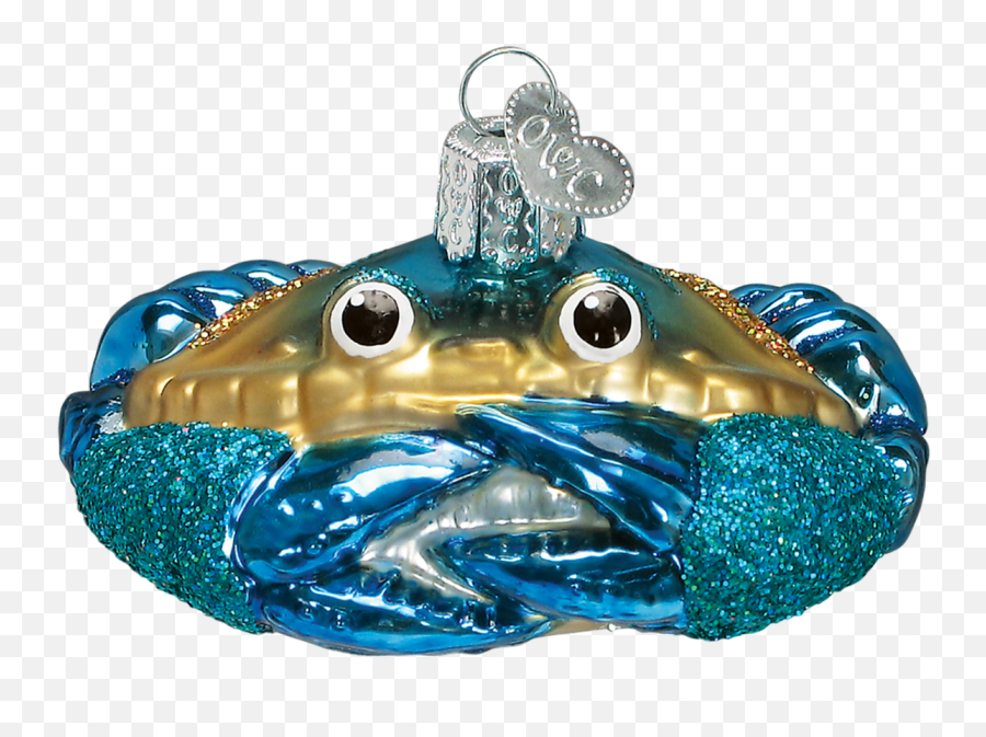 Blue Crab Glass Ornament 1 58 X 2 78 Emoji,Blue Crab Png