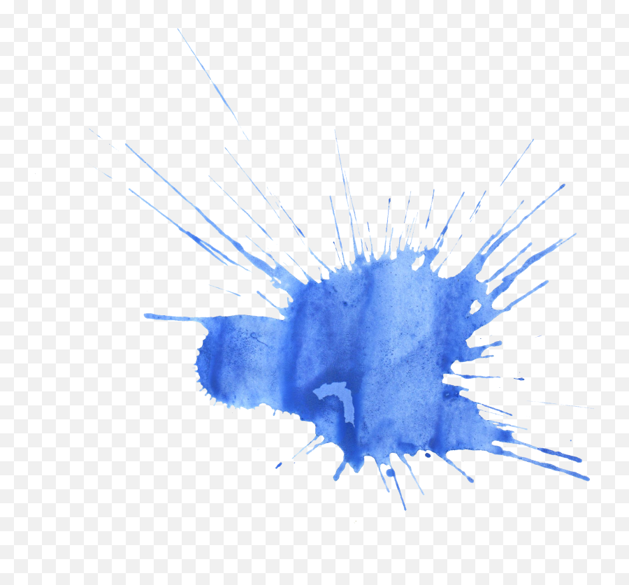 Blue Watercolor Splash - Aesthetic Blue Paint Splatter Emoji,Watercolor Splash Png