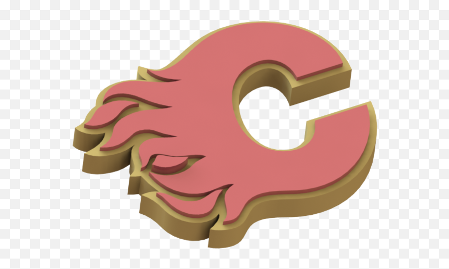 3d Printed Calgary Flames Logo - 3d Calgary Flames Logo Emoji,Flames Logo
