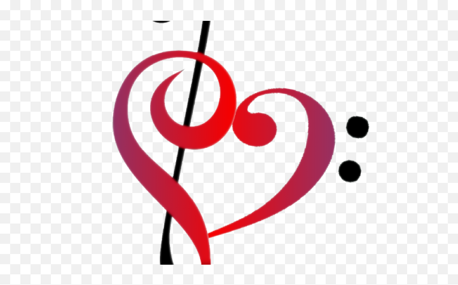 Love Clipart Music - Music Heart Gclef Emoji,Bass Clef Png
