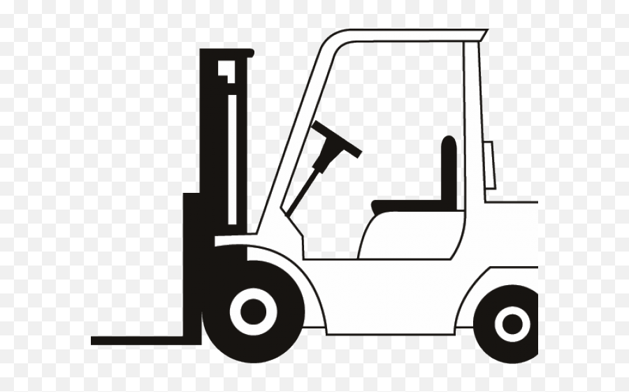 Drawn Truck Fork Lift - Forklift Clipart Black And White Forklift Clipart Emoji,Truck Clipart Black And White